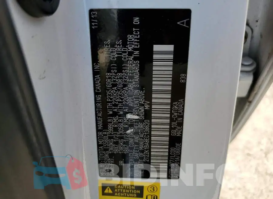 2T2ZK1BA8EC138620 Photo# 13