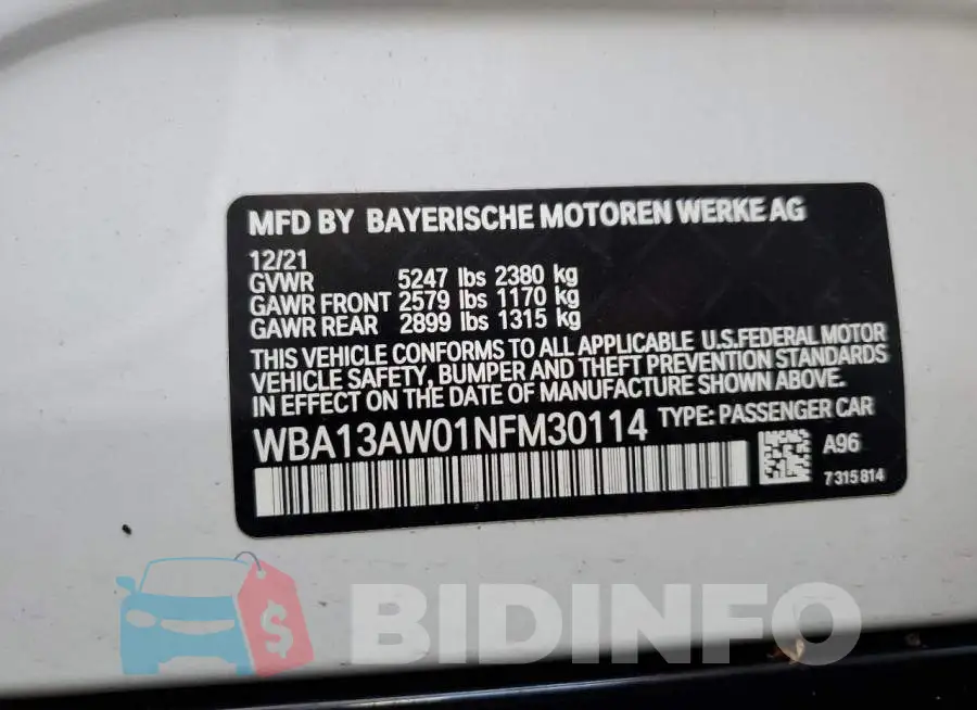 WBA13AW01NFM30114 Photo# 13