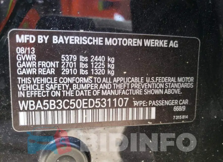 WBA5B3C50ED531107 Photo# 12
