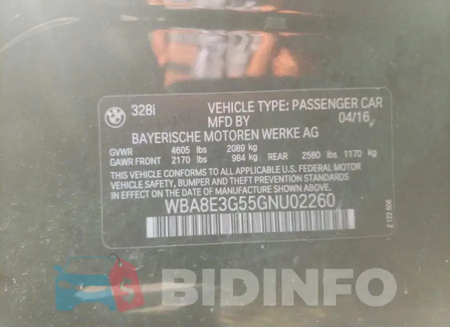 WBA8E3G55GNU02260 Photo# 12