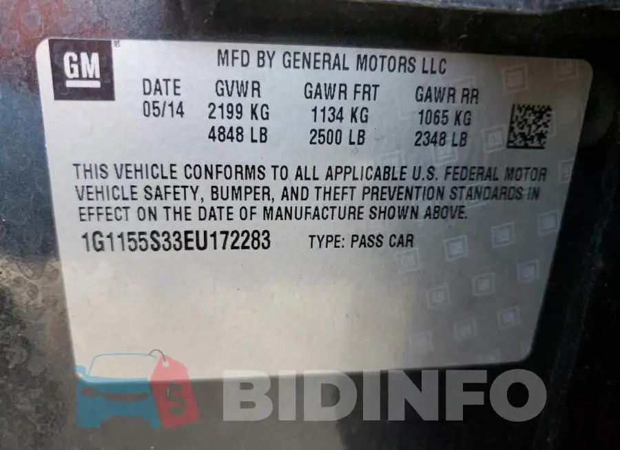 1G1155S33EU172283 Photo# 13