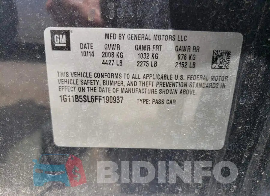 1G11B5SL6FF190937 Photo# 13