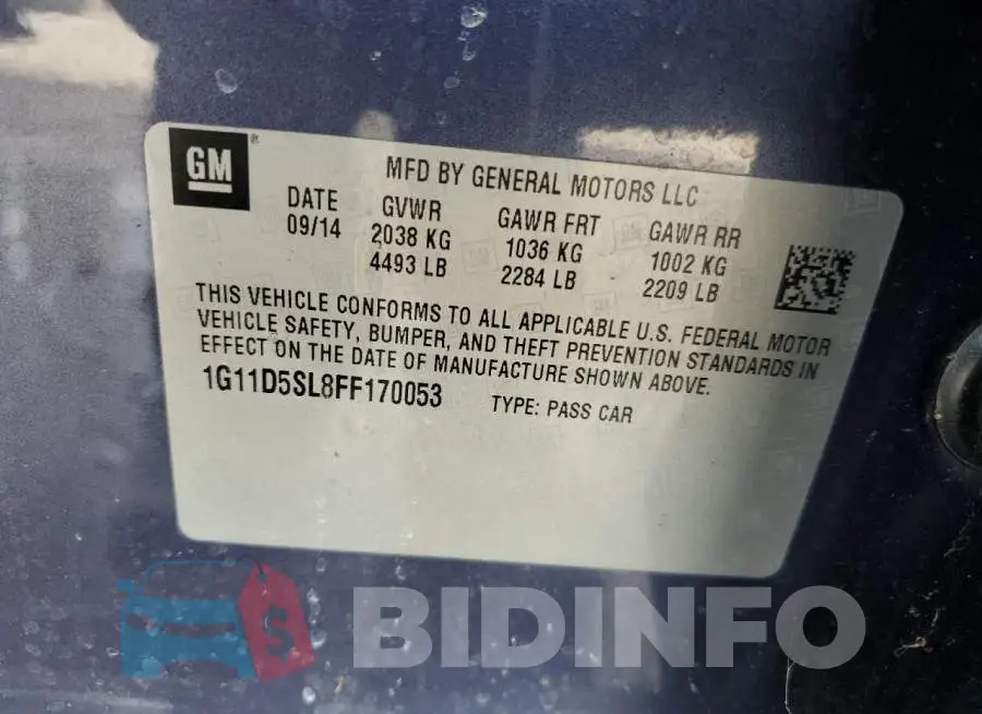 1G11D5SL8FF170053 Photo# 12