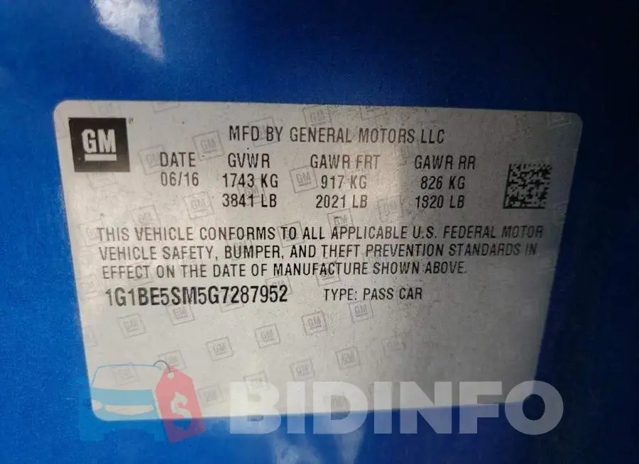 1G1BE5SM5G7287952 Photo# 12