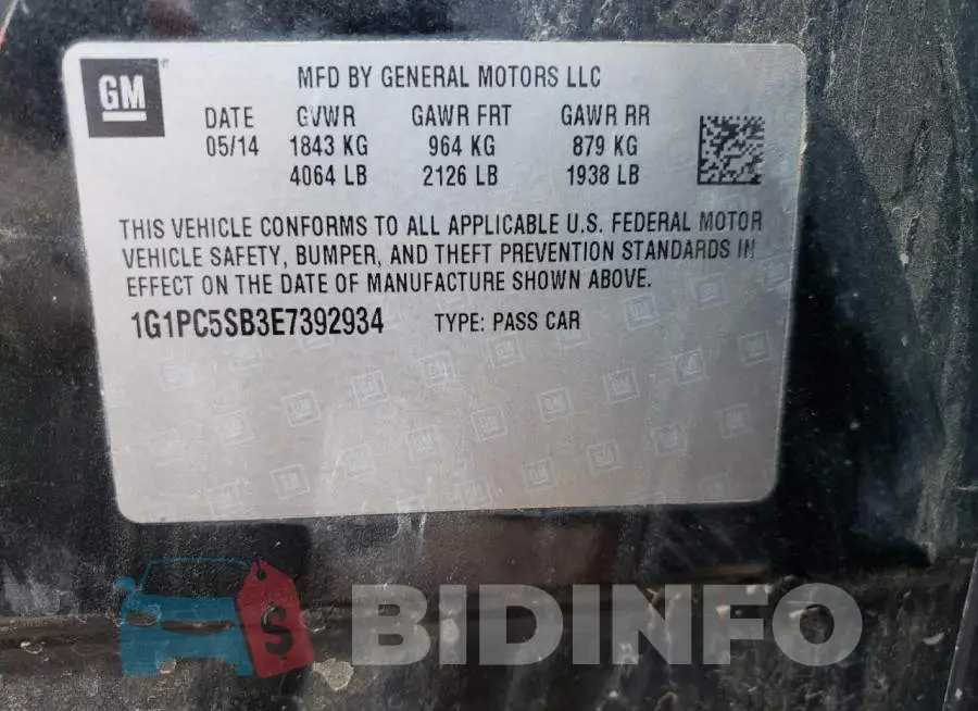 1G1PC5SB3E7392934 Photo# 13