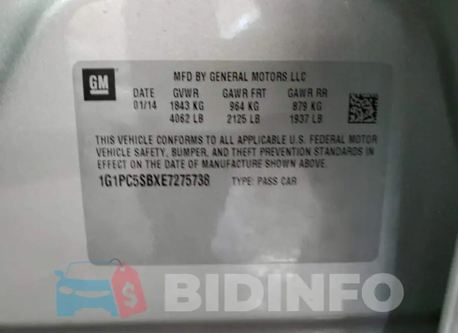 1G1PC5SBXE7275738 Photo# 13