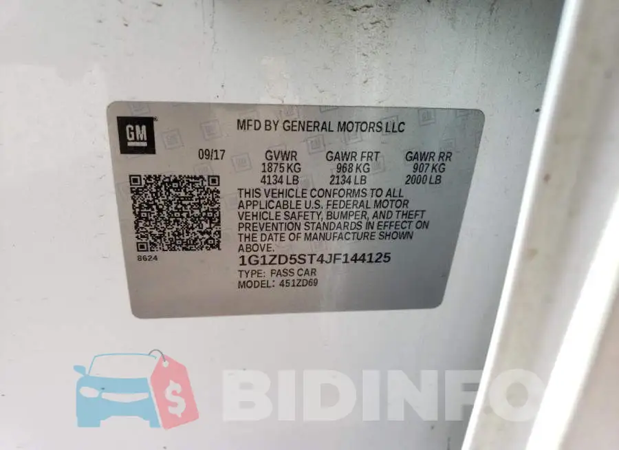 1G1ZD5ST4JF144125 Photo# 12