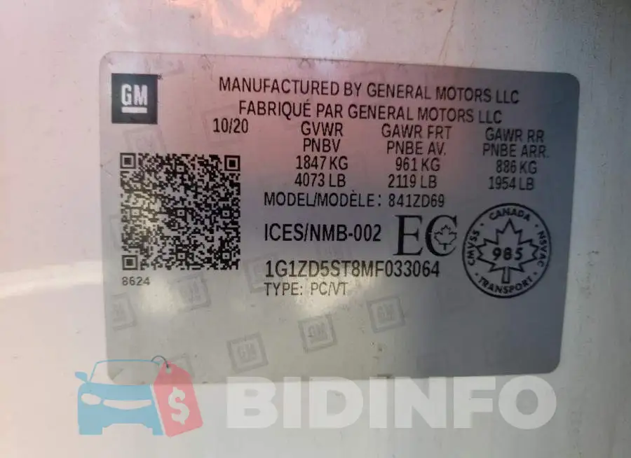 1G1ZD5ST8MF033064 Photo# 12