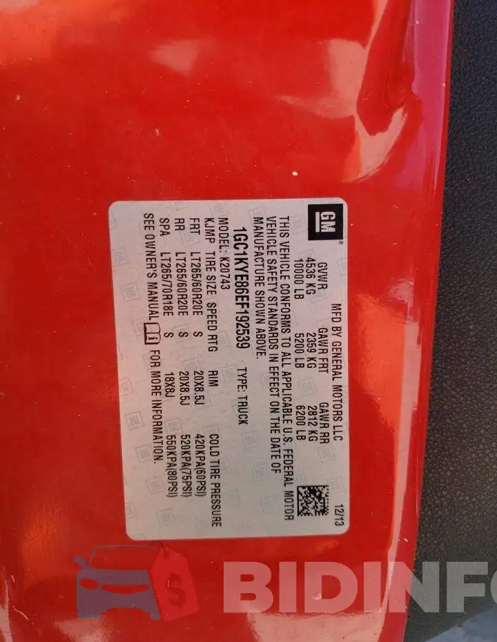 1GC1KYE86EF192539 Photo# 12