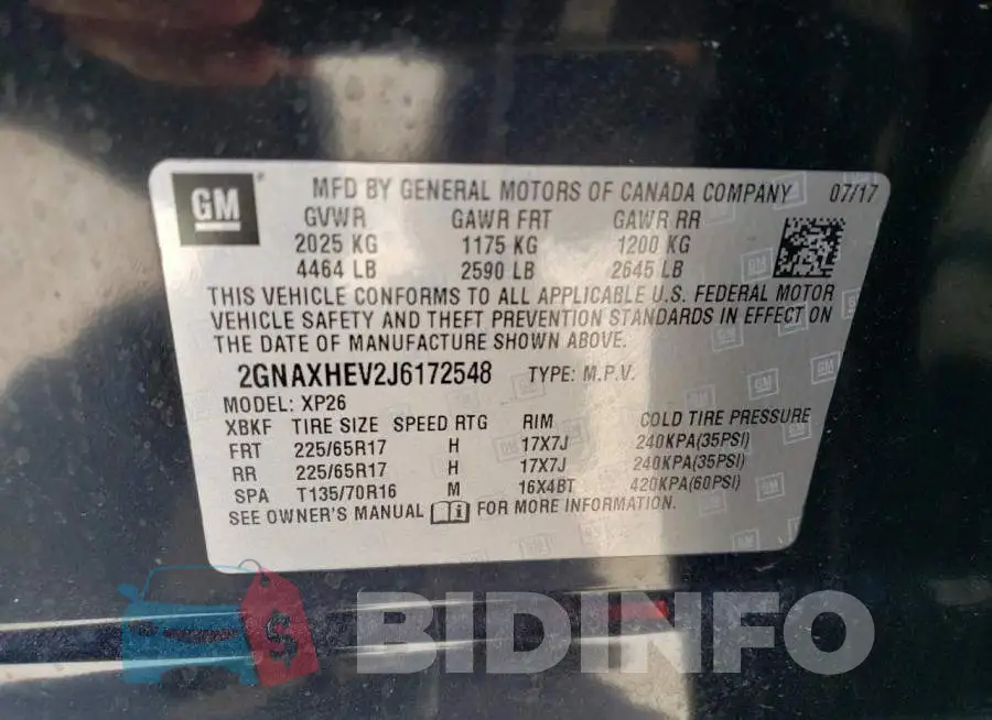 2GNAXHEV2J6172548 Photo# 13