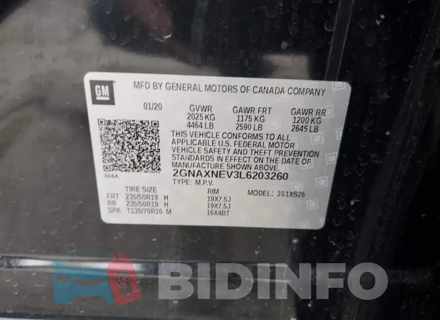 2GNAXNEV3L6203260 Photo# 13
