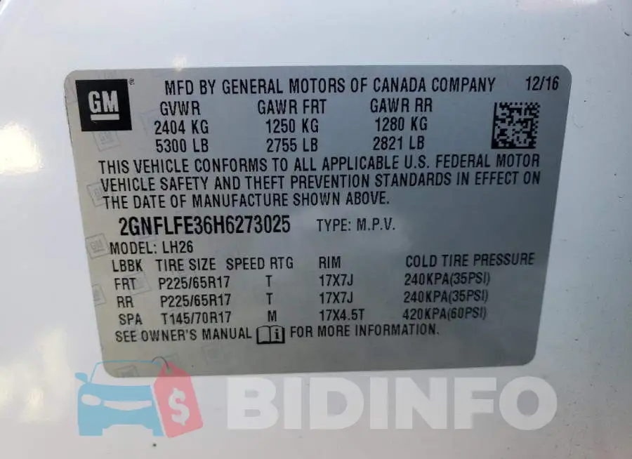 2GNFLFE36H6273025 Photo# 14