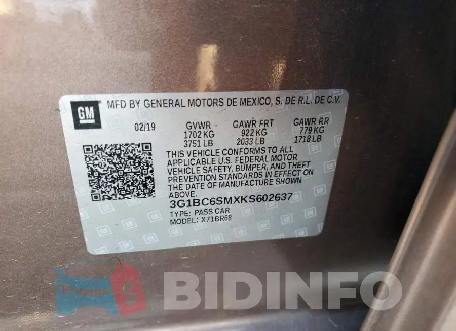 3G1BC6SMXKS602637 Photo# 12
