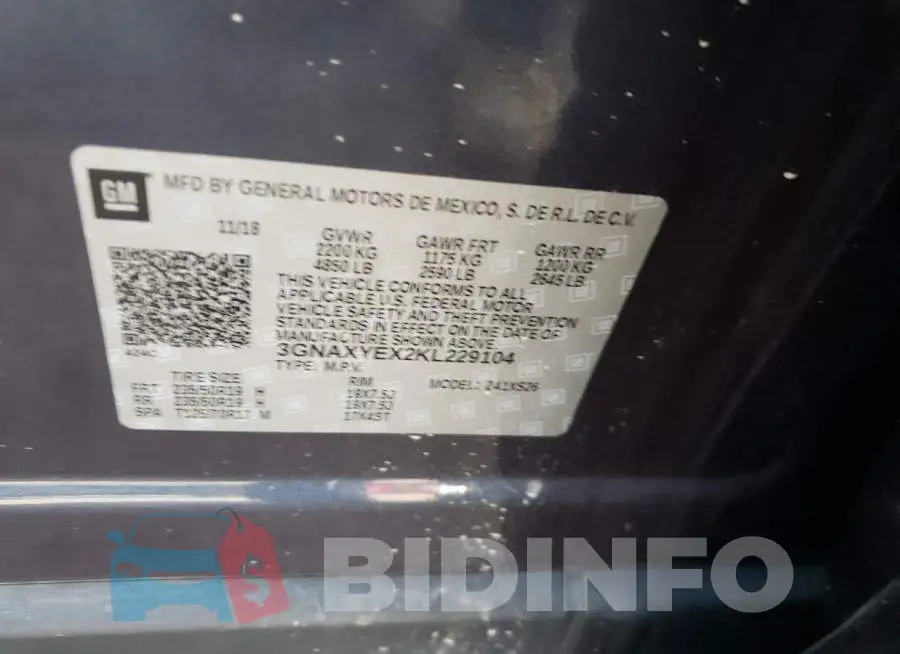3GNAXYEX2KL229104 Photo# 13