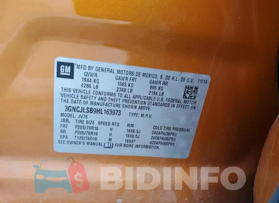3GNCJLSB9HL163973 Photo# 13