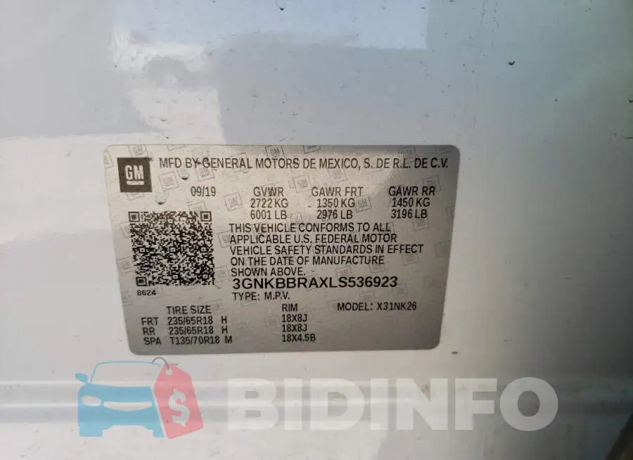 3GNKBBRAXLS536923 Photo# 12