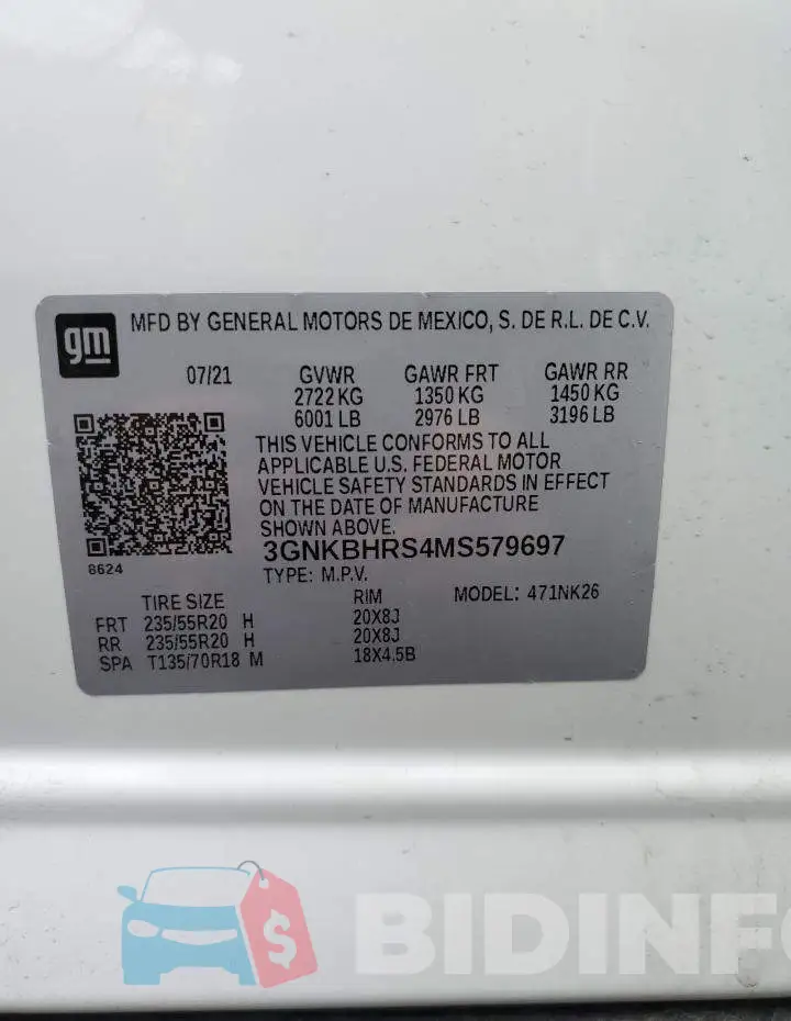 3GNKBHRS4MS579697 Photo# 13