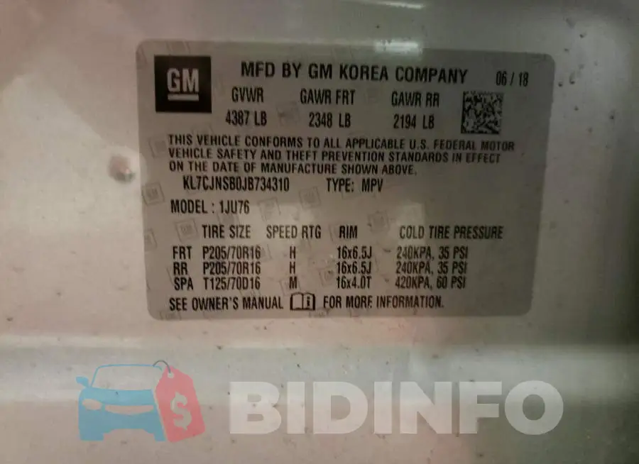 KL7CJNSB0JB734310 Photo# 12