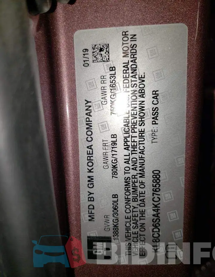 KL8CD6SA4KC765880 Photo# 12