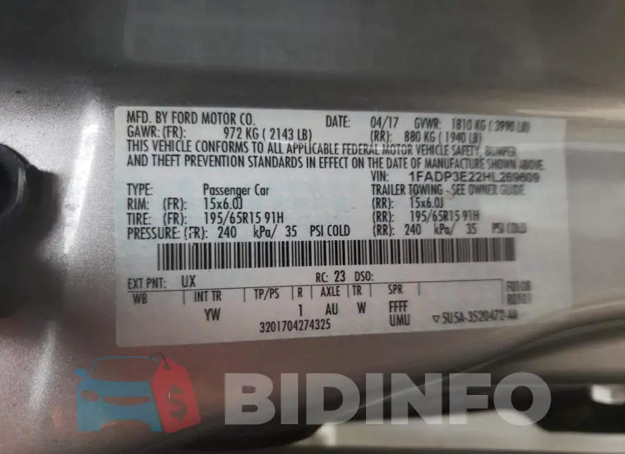 1FADP3E22HL269609 Photo# 10