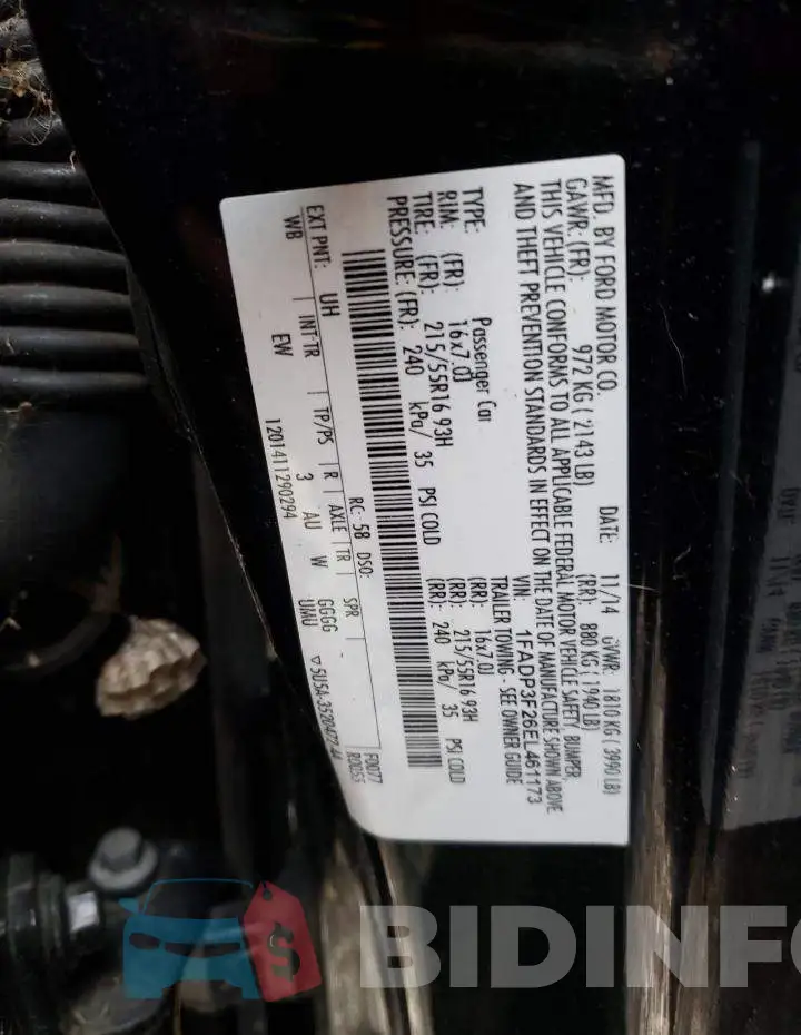 1FADP3F26EL461173 Photo# 12