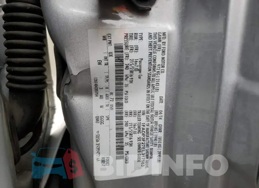 1FADP3F27EL317583 Photo# 12