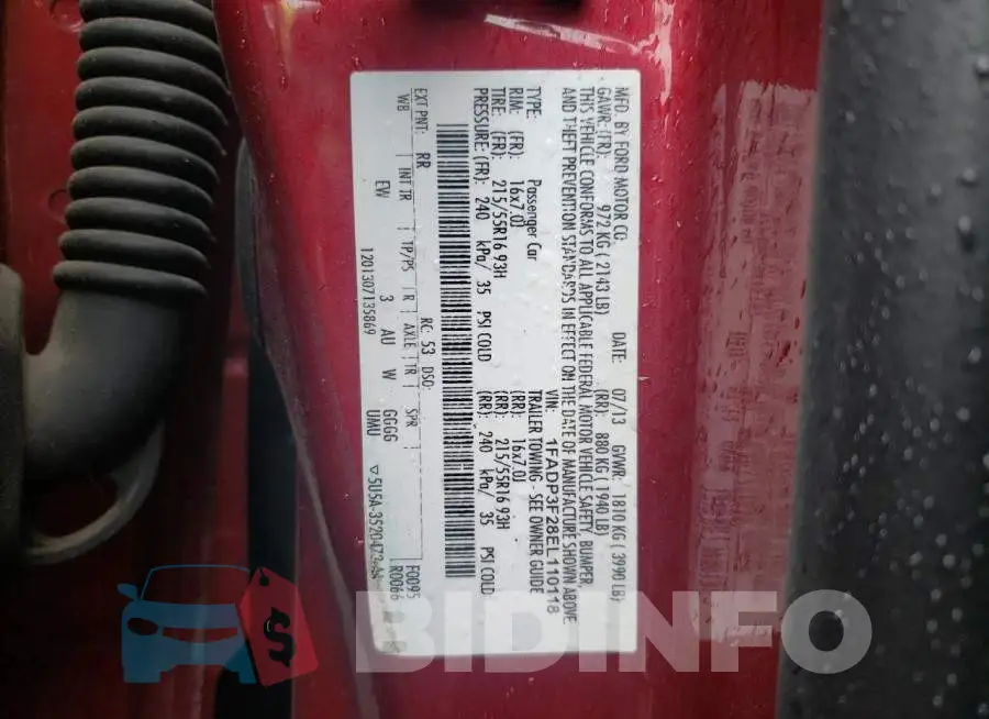 1FADP3F28EL110118 Photo# 12