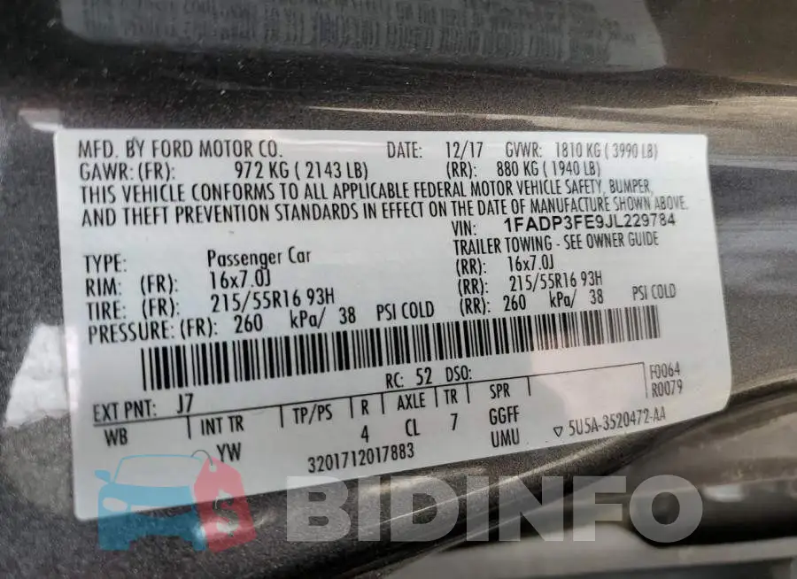 1FADP3FE9JL229784 Photo# 12