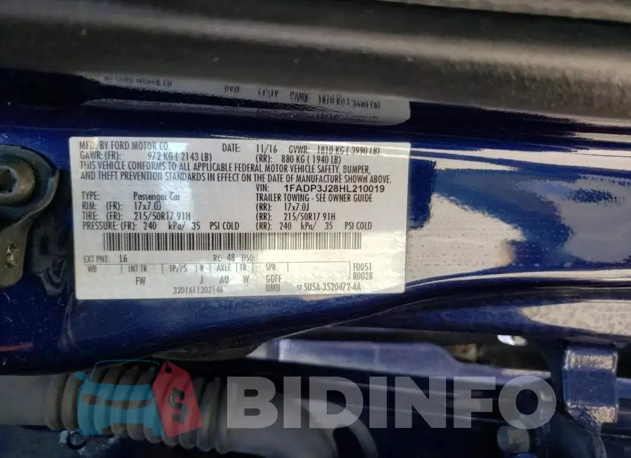 1FADP3J28HL210019 Photo# 12