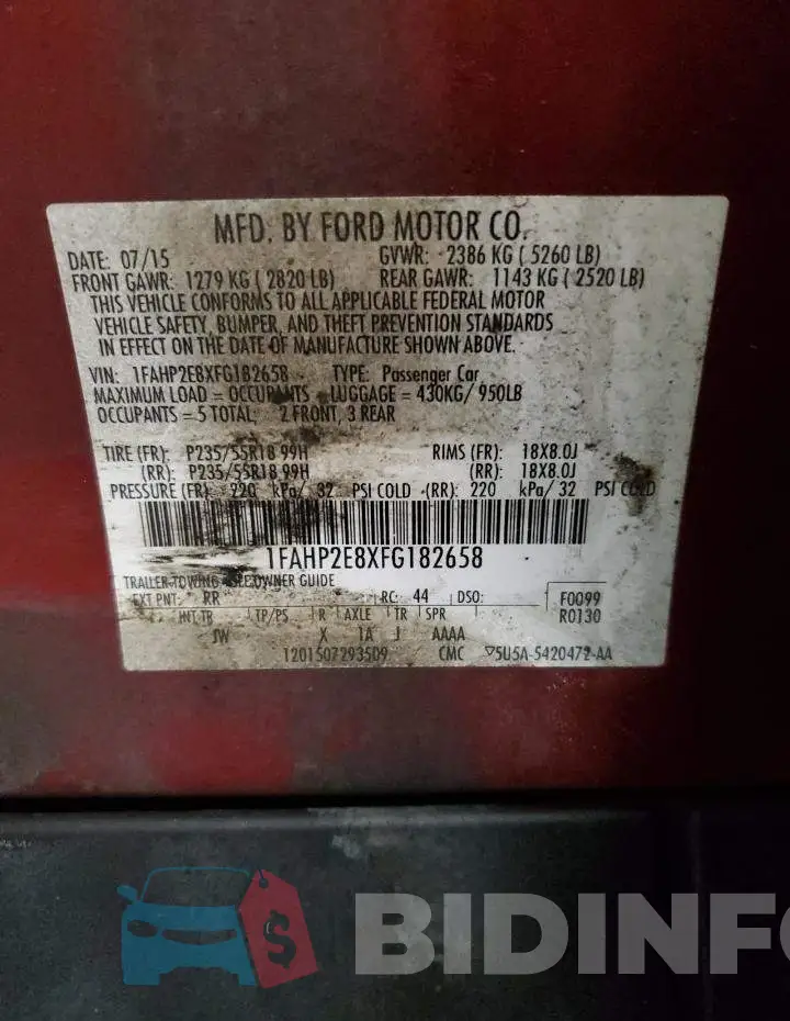 1FAHP2E8XFG182658 Photo# 12