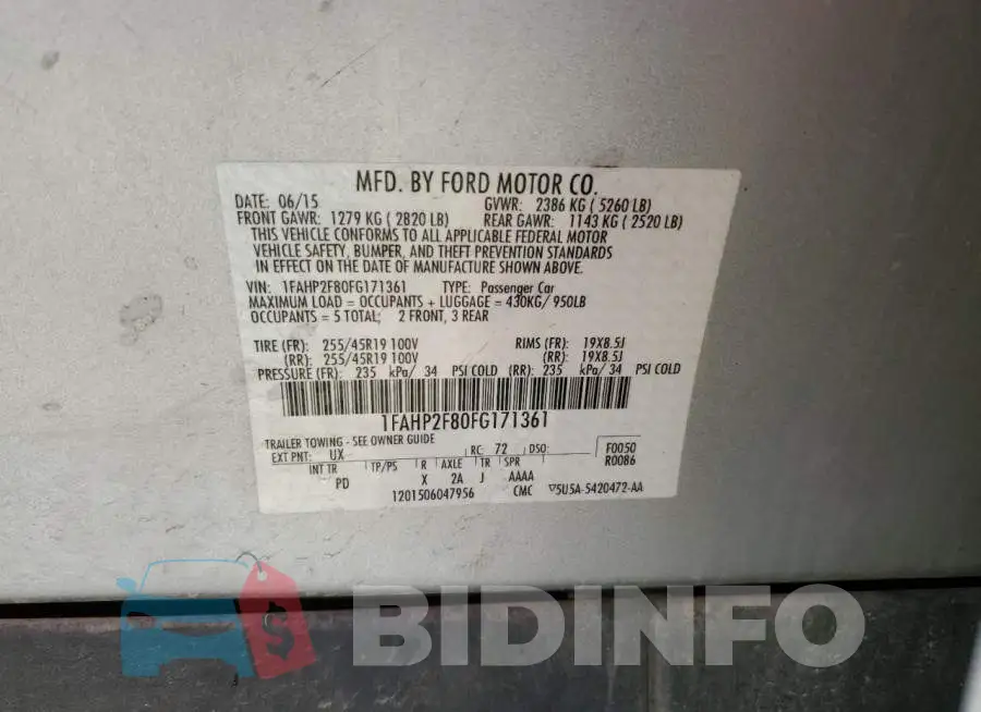 1FAHP2F80FG171361 Photo# 12