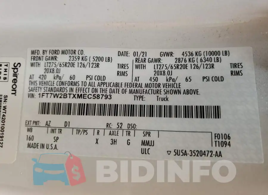 1FT7W2BTXMEC58793 Photo# 12