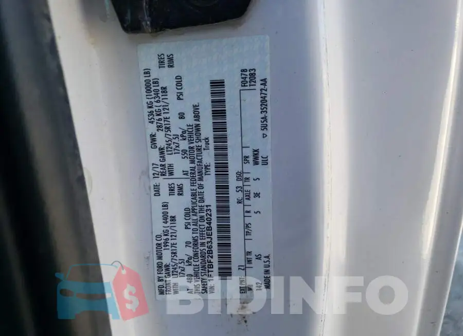 1FTBF2B63JEB40231 Photo# 12