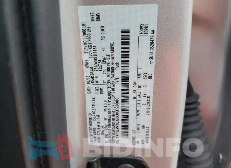 1FTEW1EG3JKF98980 Photo# 12