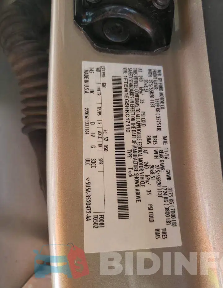 1FTEW1EG5HKC17110 Photo# 13