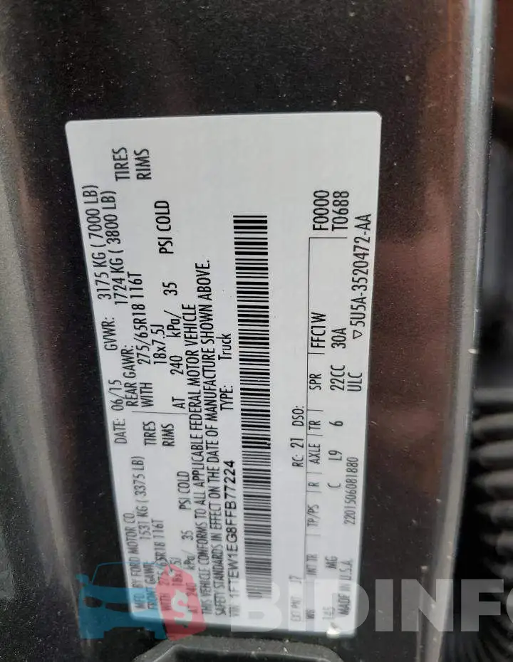1FTEW1EG8FFB77224 Photo# 12