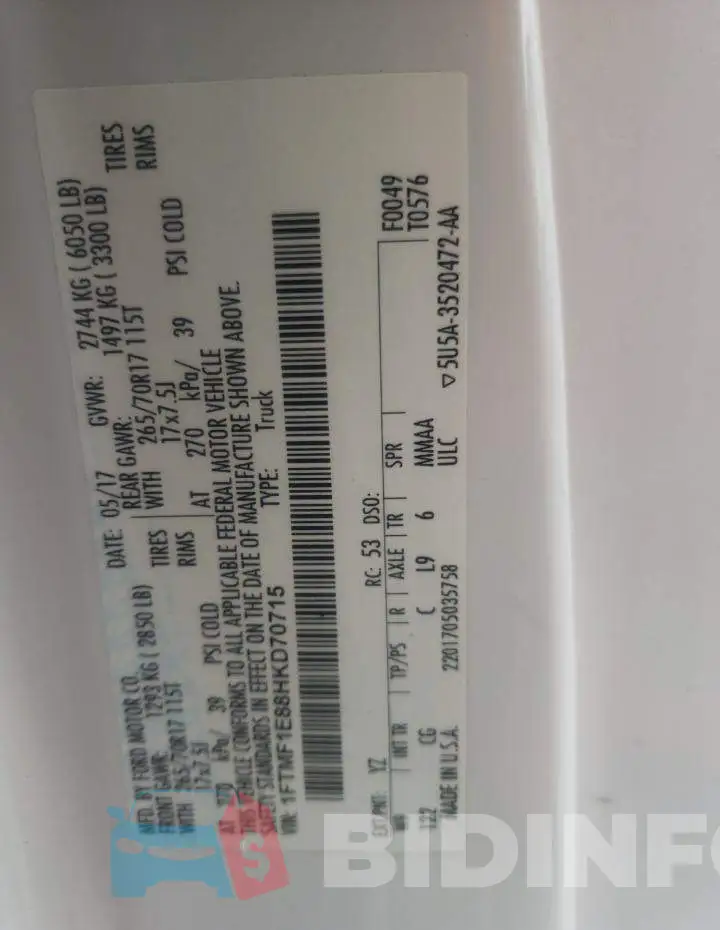 1FTMF1E88HKD70715 Photo# 12