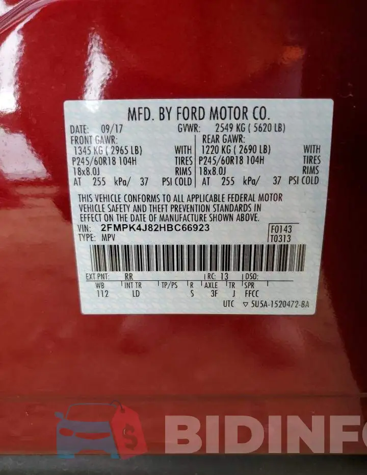 2FMPK4J82HBC66923 Photo# 13