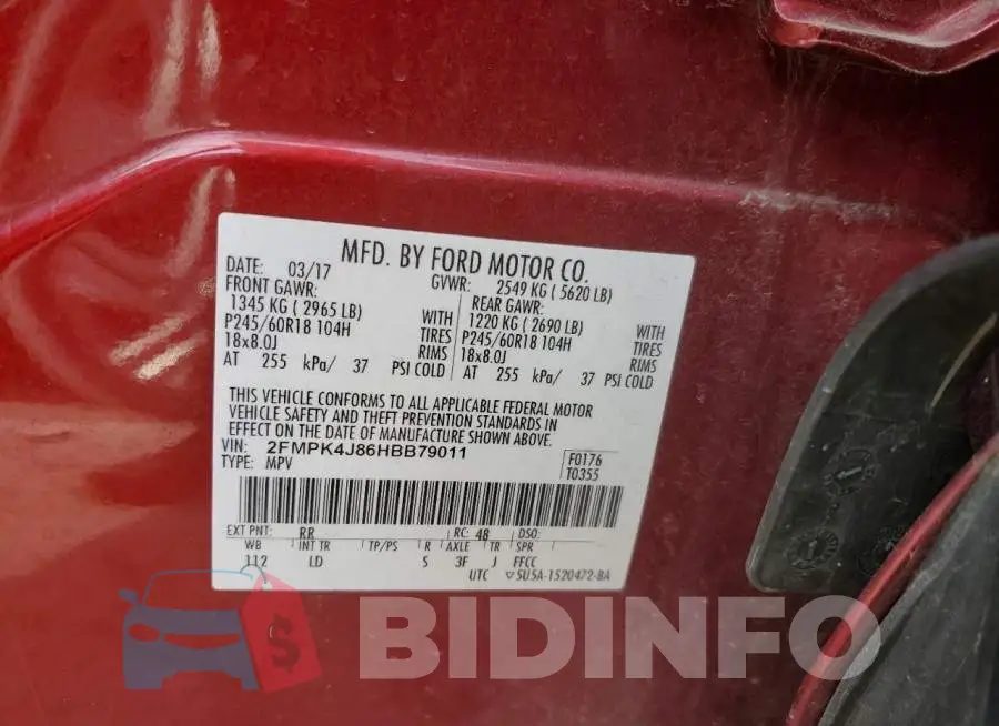 2FMPK4J86HBB79011 Photo# 13