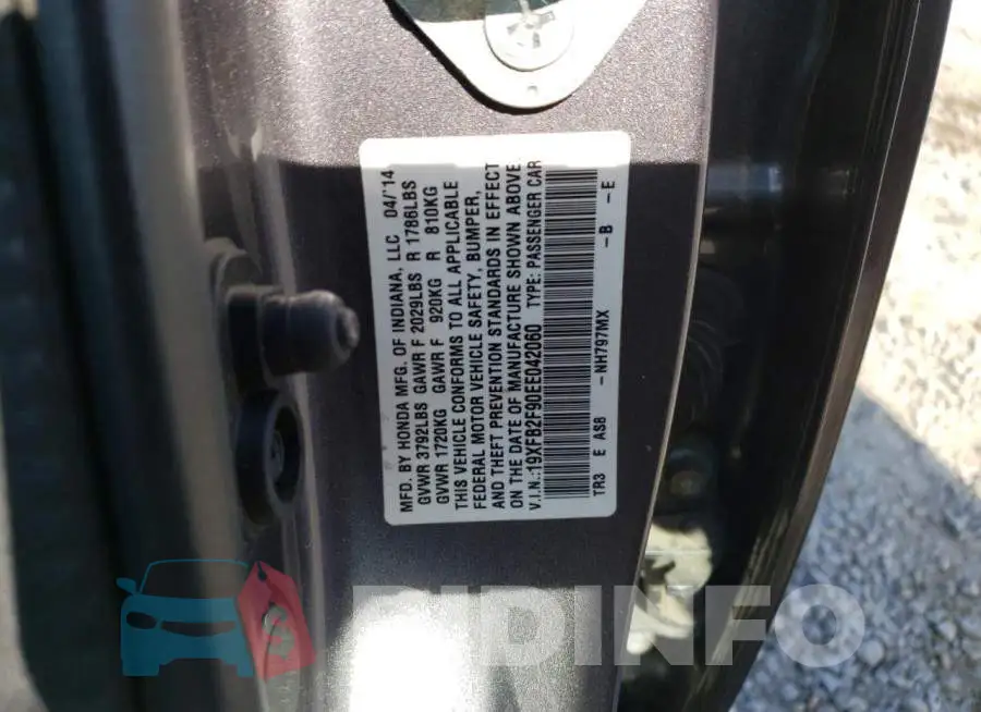 19XFB2F90EE042060 Photo# 12