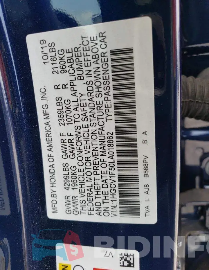 1HGCV1F50LA018862 Photo# 12
