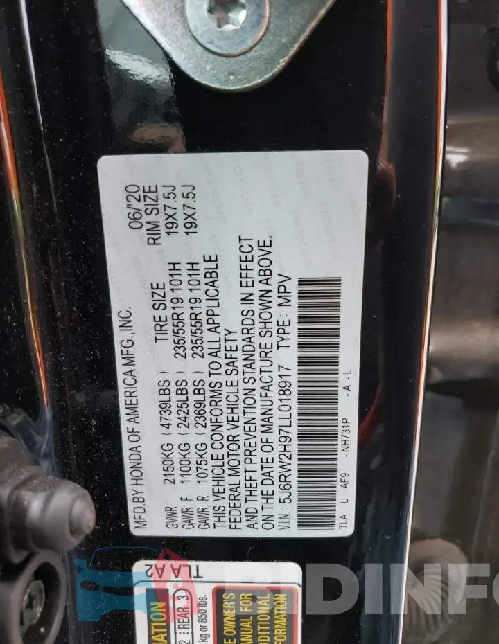 5J6RW2H97LL018917 Photo# 13