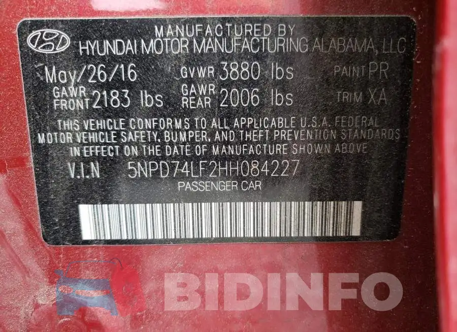 5NPD74LF2HH084227 Photo# 12