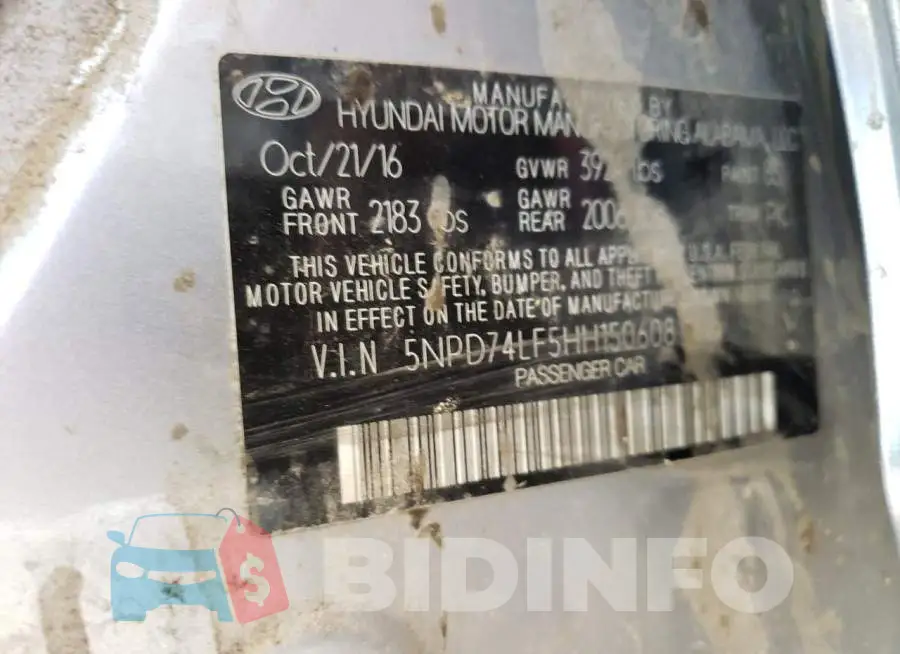5NPD74LF5HH150608 Photo# 10