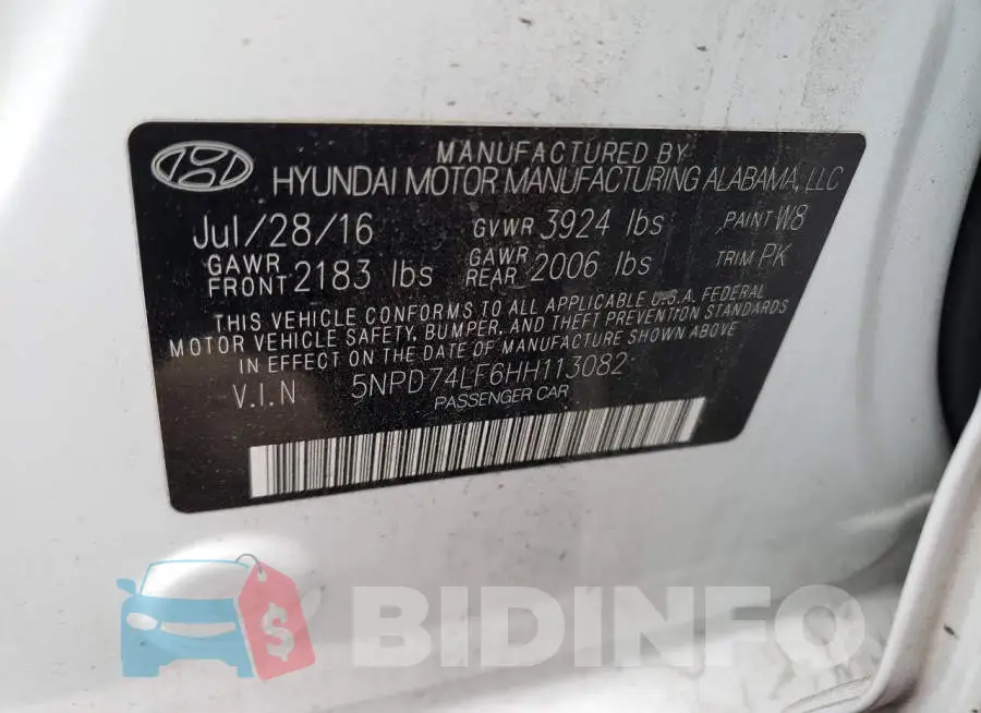 5NPD74LF6HH113082 Photo# 12