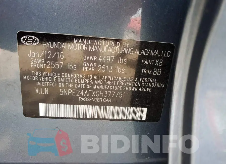 5NPE24AFXGH377751 Photo# 13
