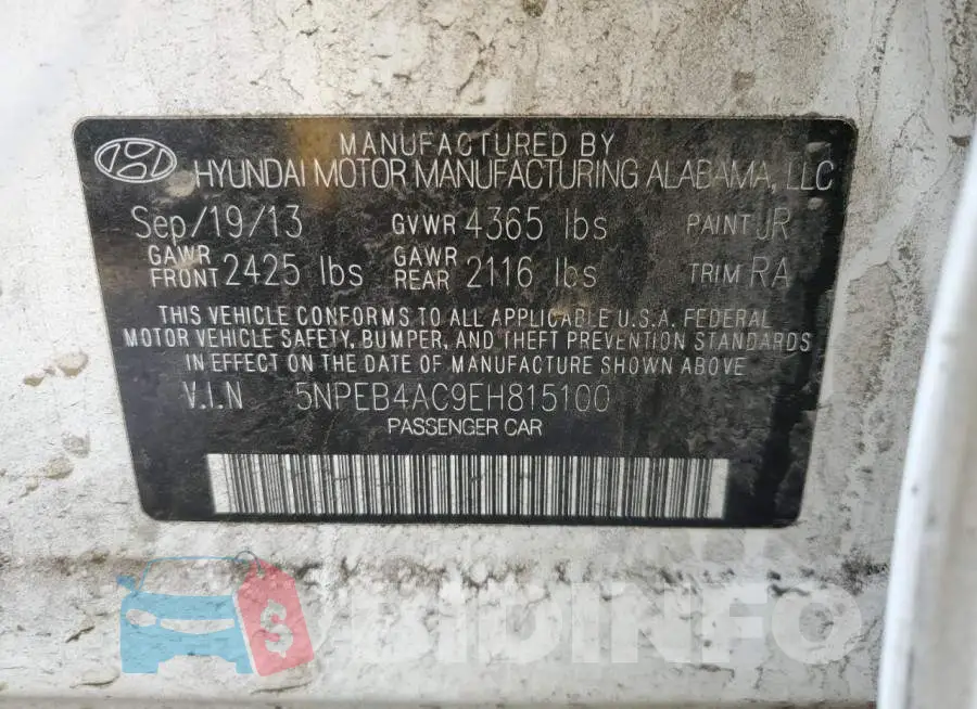 5NPEB4AC9EH815100 Photo# 12