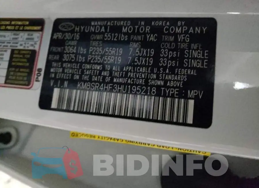KM8SR4HF3HU195218 Photo# 10