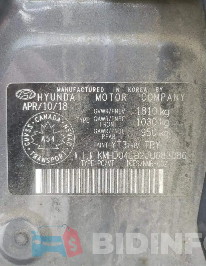 KMHD04LB2JU683086 Photo# 13