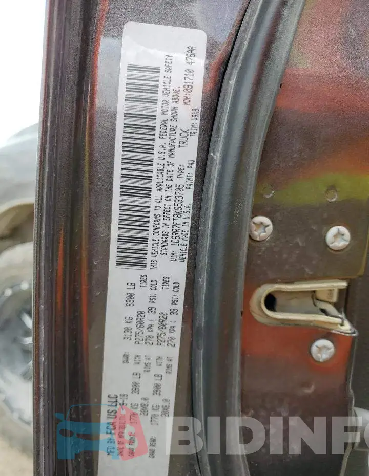 1C6RR7FT8KS533705 Photo# 12